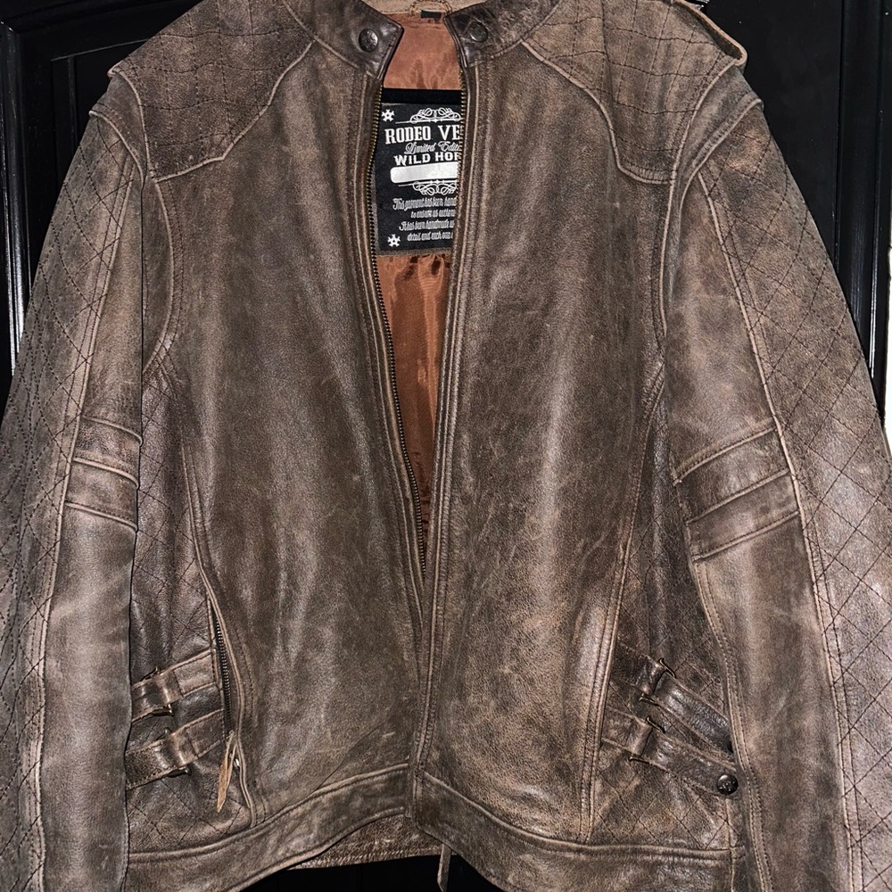 Rodeo Vegas Limited Edition Leather Motorcycle Jacket XL